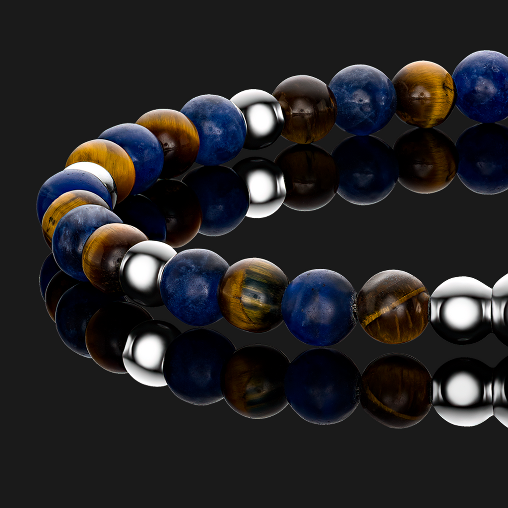 Tiger Eye & Sodalite Mix - 4mm