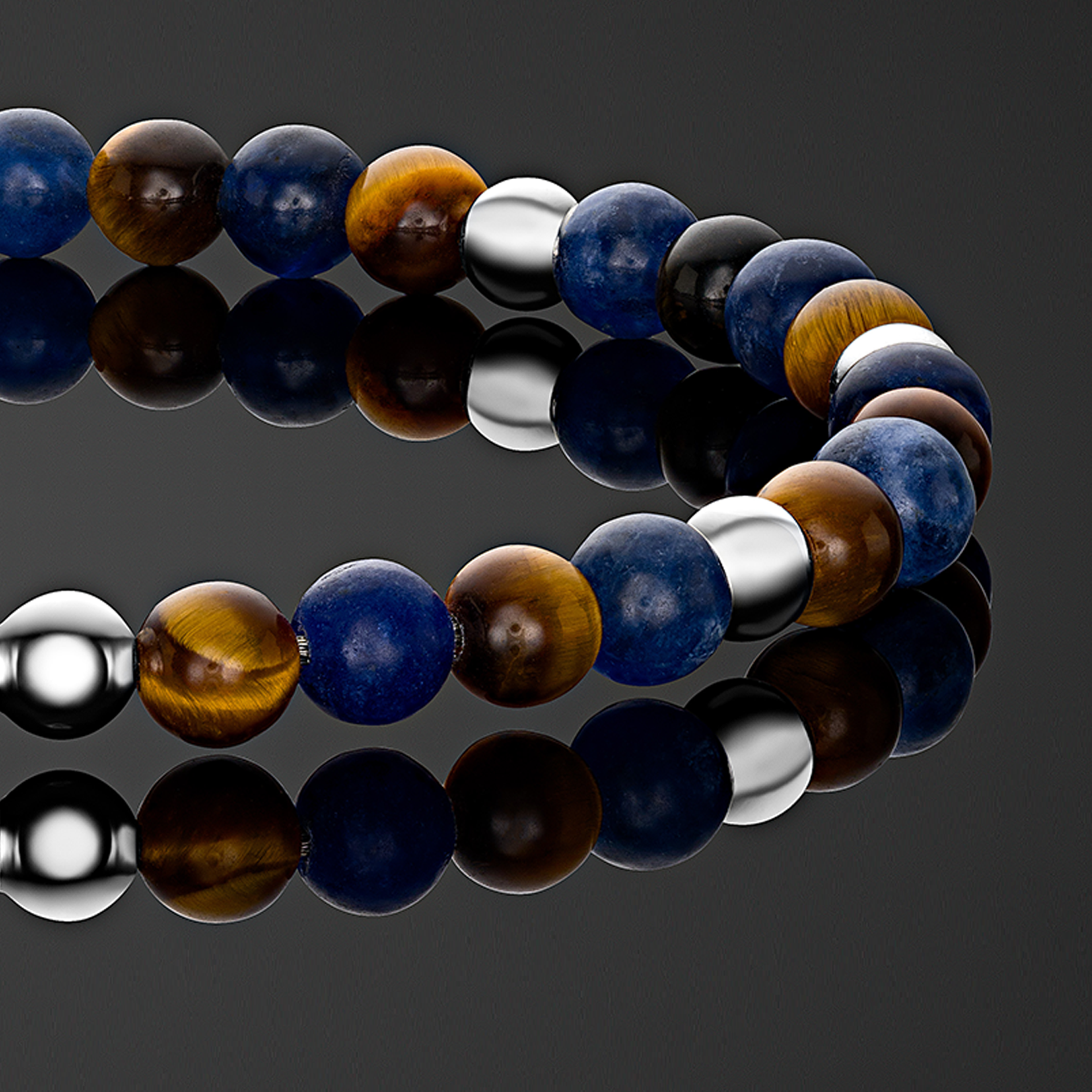 Tiger Eye & Sodalite Mix - 4mm